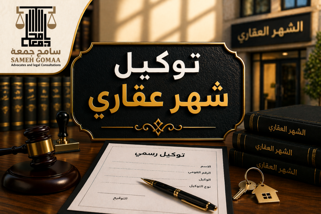 توكيل شهر عقاري مصر 2026 — مؤسسة سامح جمعة للمحاماة