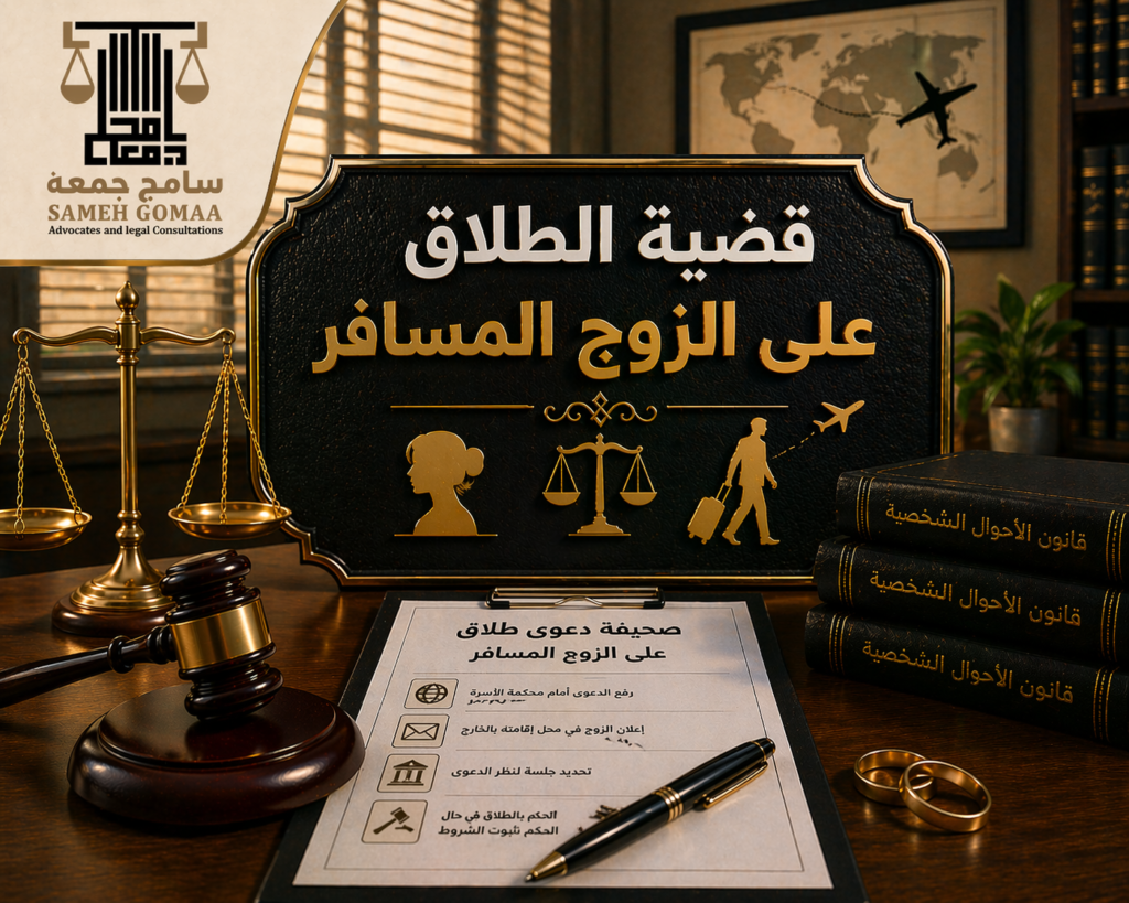 قضية الطلاق على الزوج المسافر مصر 2026 — مؤسسة سامح جمعة