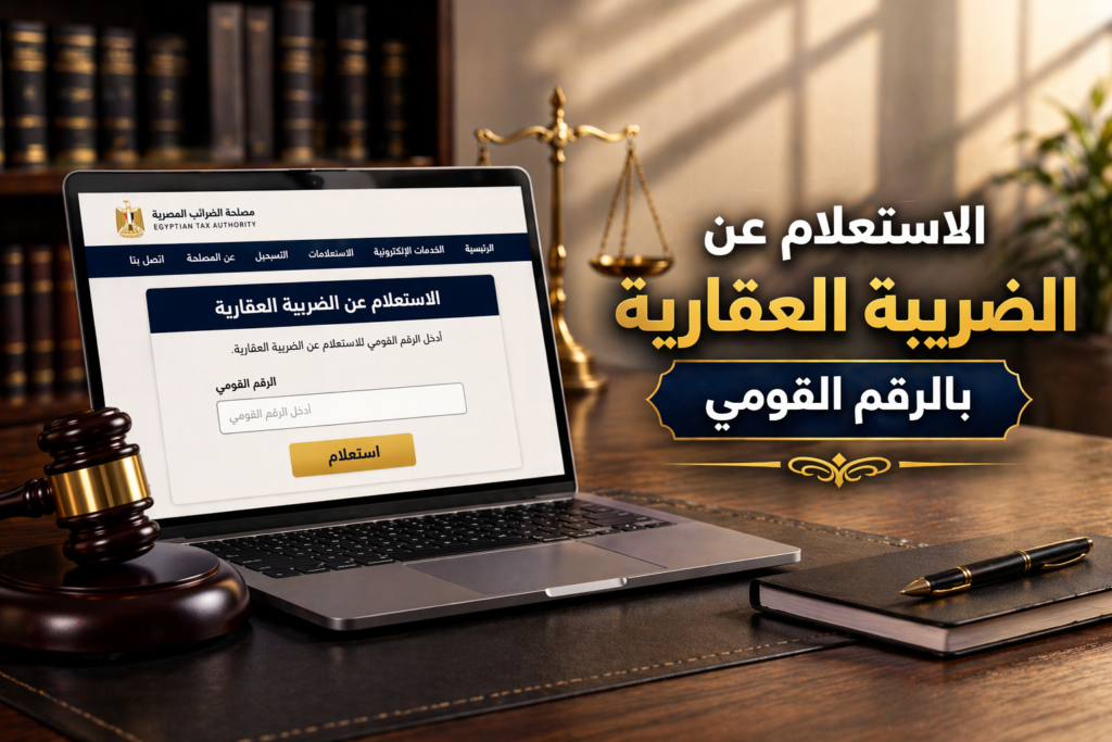 الاستعلام عن الضريبة العقارية بالرقم القومي مصر 2026 — مؤسسة سامح جمعة للمحاماة