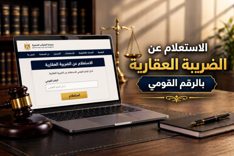 الاستعلام عن الضريبة العقارية بالرقم القومي مصر 2026 — مؤسسة سامح جمعة للمحاماة